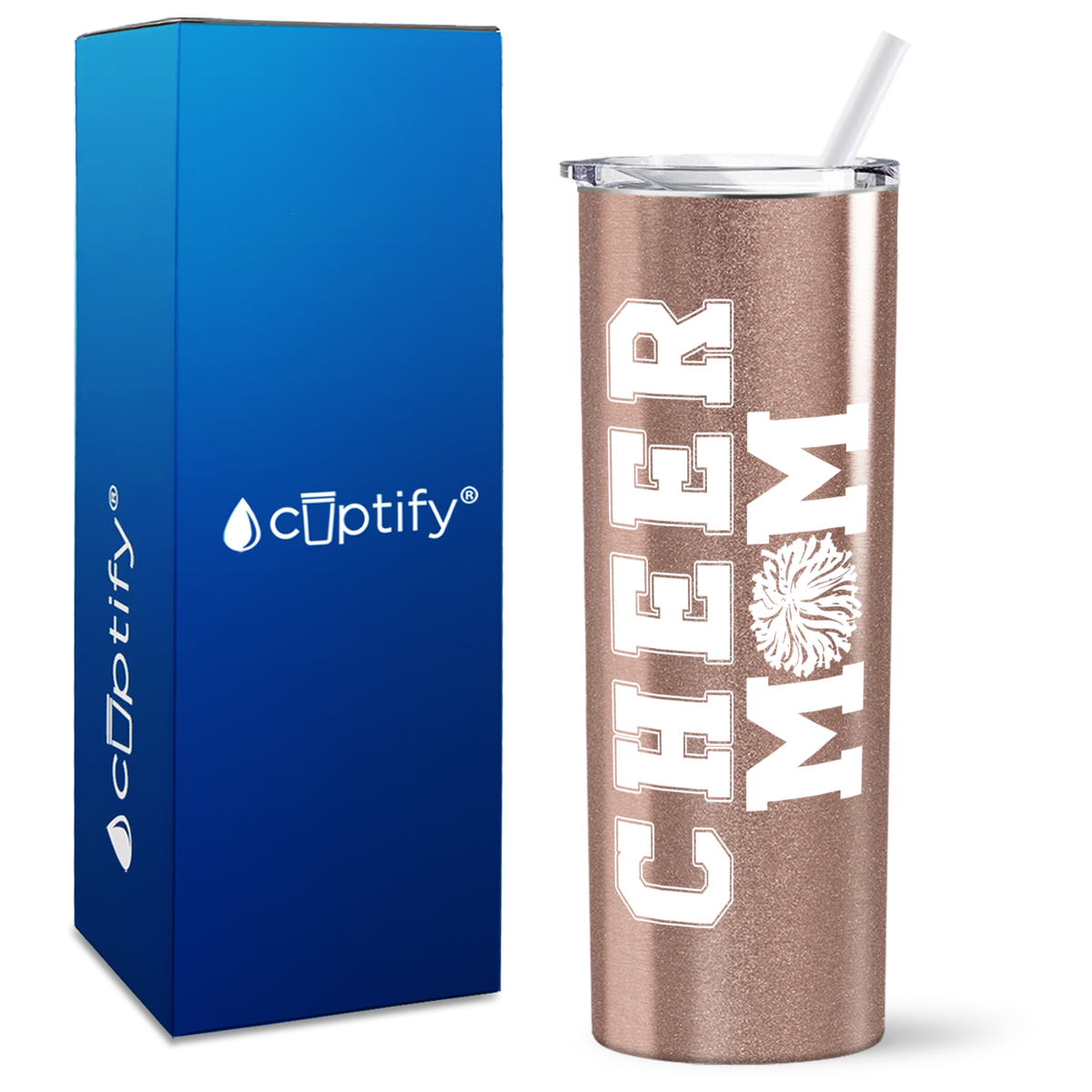 Cheer Mom on 20oz Skinny Tumbler