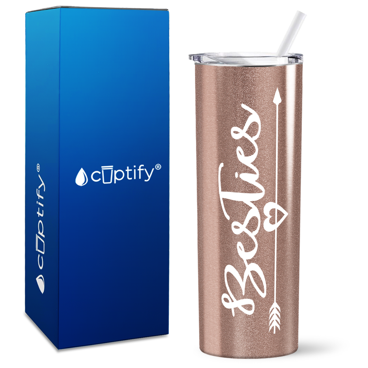 Best Friend Besties on 20oz Skinny Tumbler