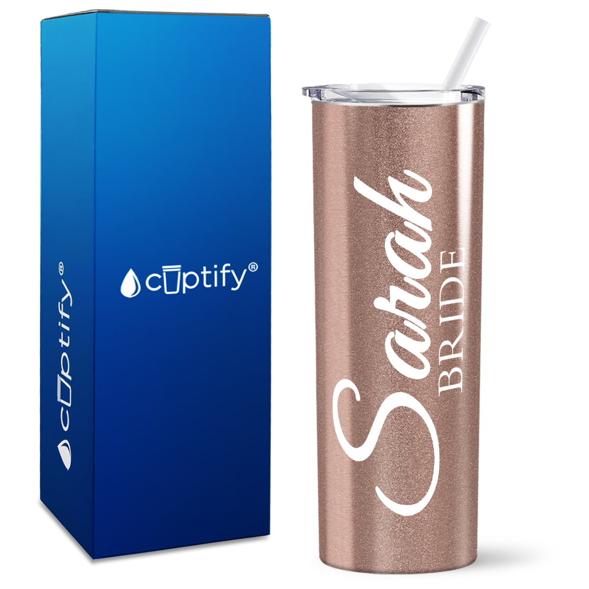Personalized Bride on 20oz Skinny Tumbler