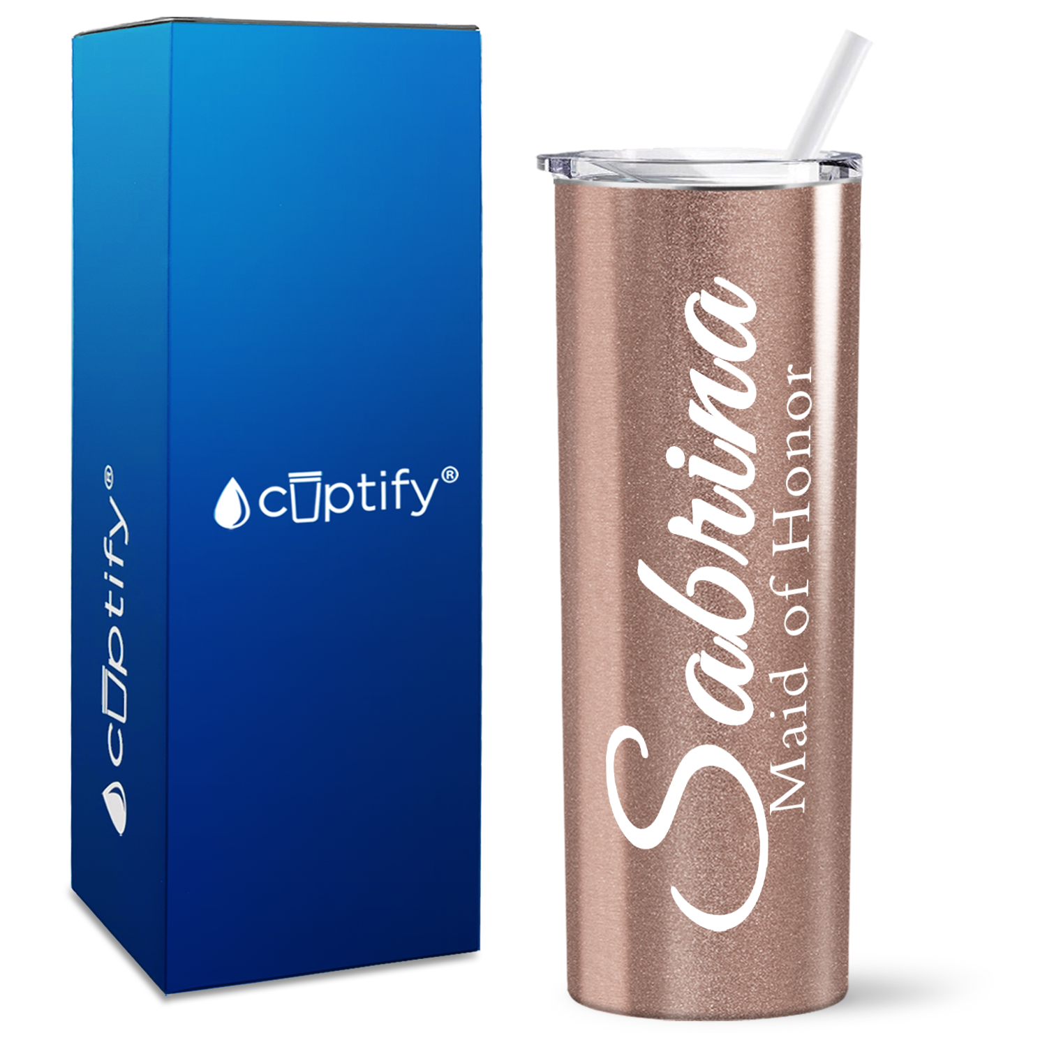 Personalized Maid of Honor on 20oz Skinny Tumbler