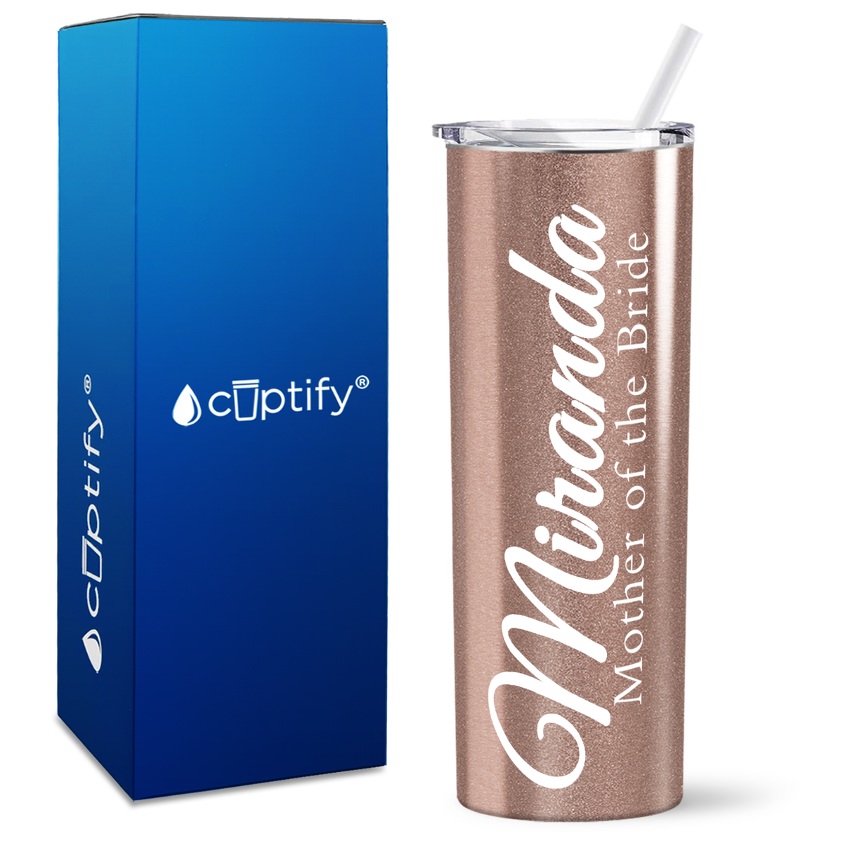 Personalized Mother of the Bride on 20oz Skinny Tumbler