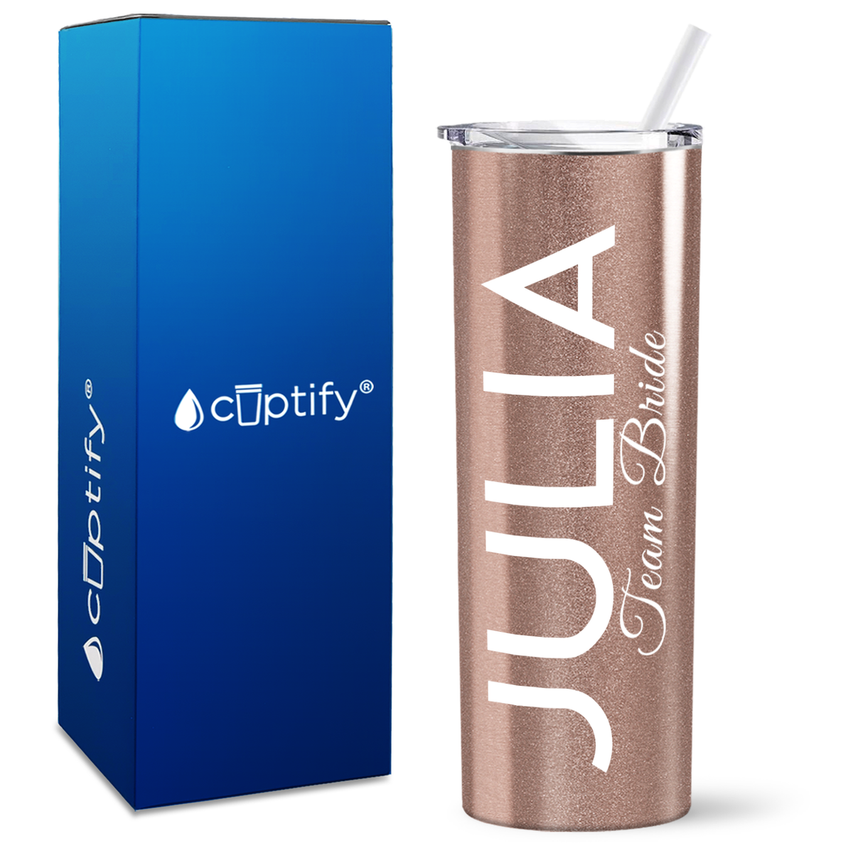 Personalized Team Bride on 20oz Skinny Tumbler