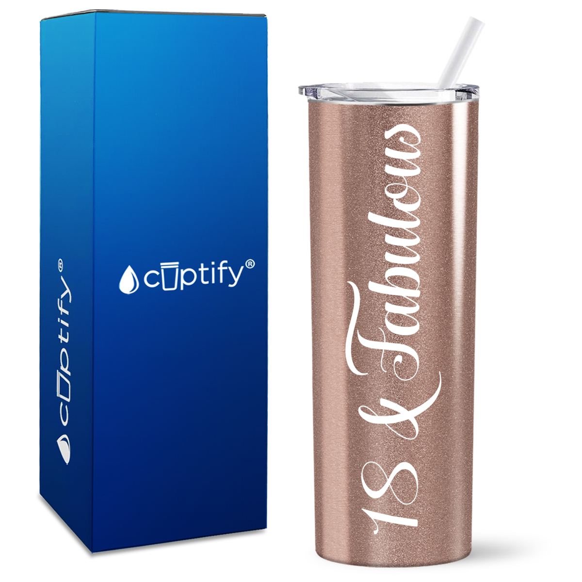 18 and Fabulous on 20oz Skinny Tumbler