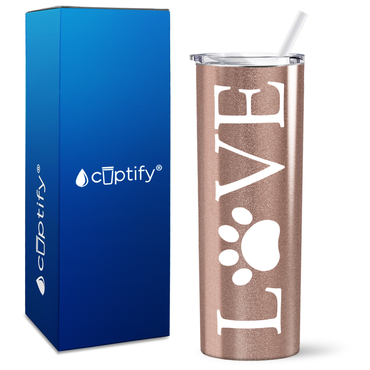 LOVE Dog on 20oz Skinny Tumbler