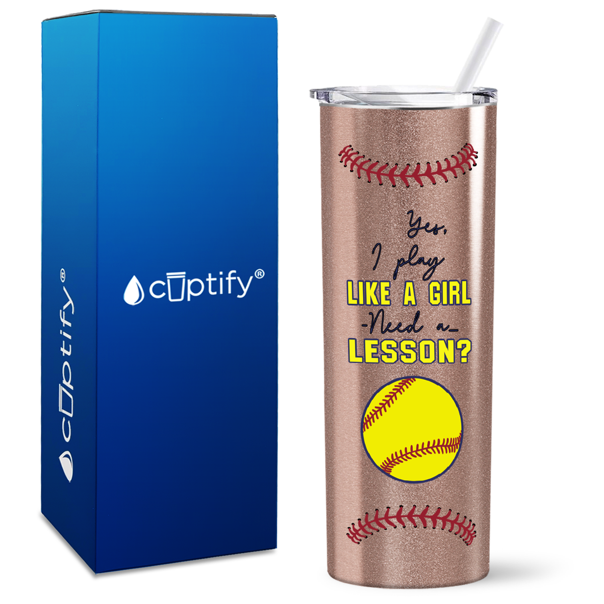 Yes, I Play Like a Girl on 20oz Skinny Tumbler