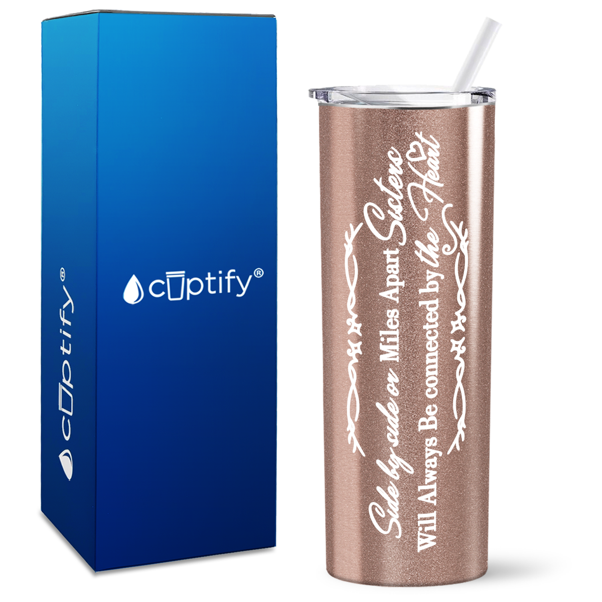 Side by Side or Miles Apart on 20oz Skinny Tumbler