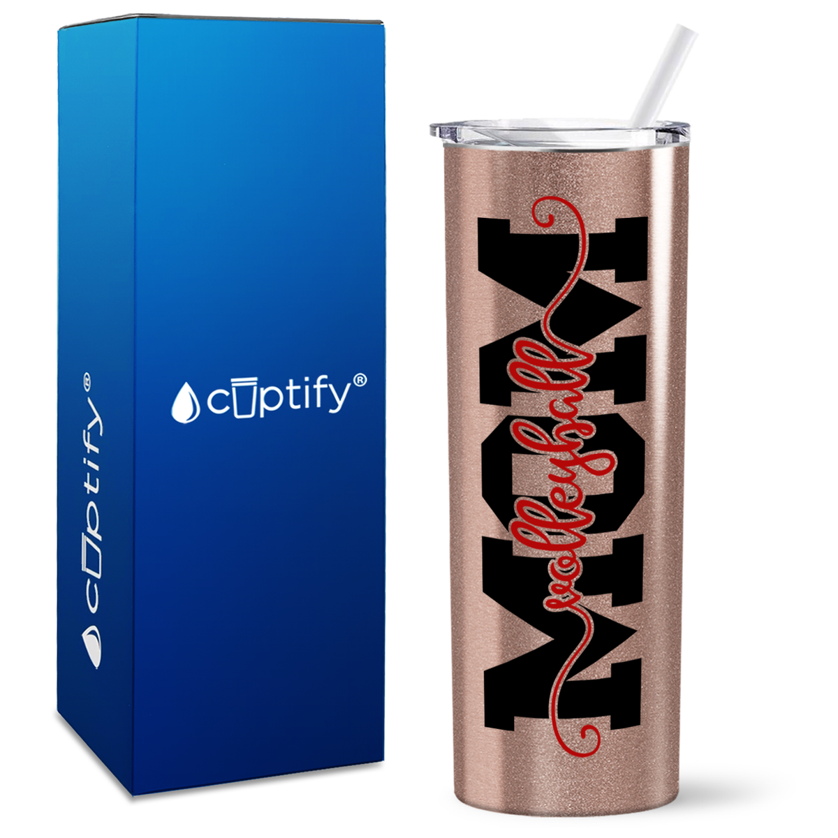 Volleyball Mom Swish on 20oz Skinny Tumbler