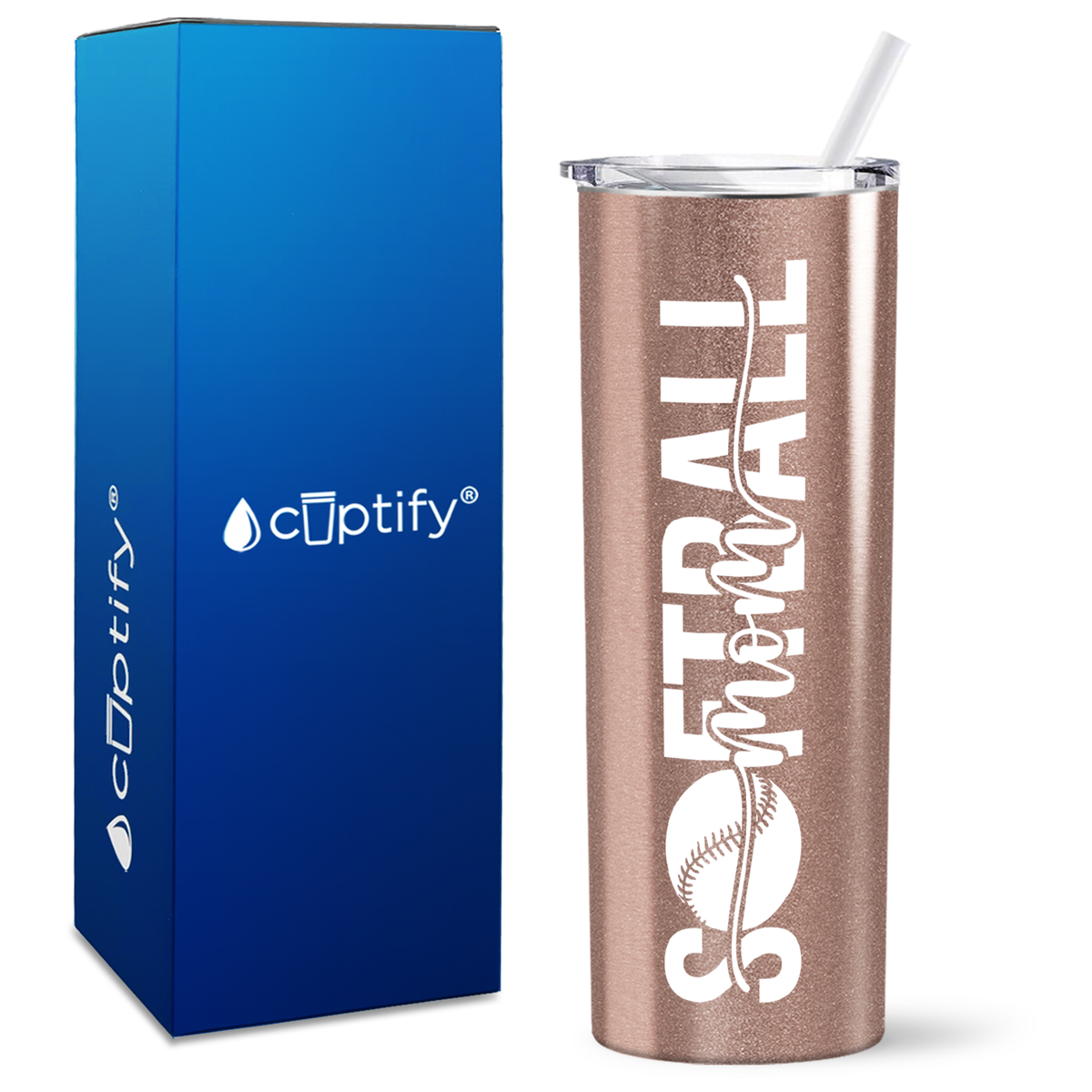 Softball Mom Swish on 20oz Skinny Tumbler
