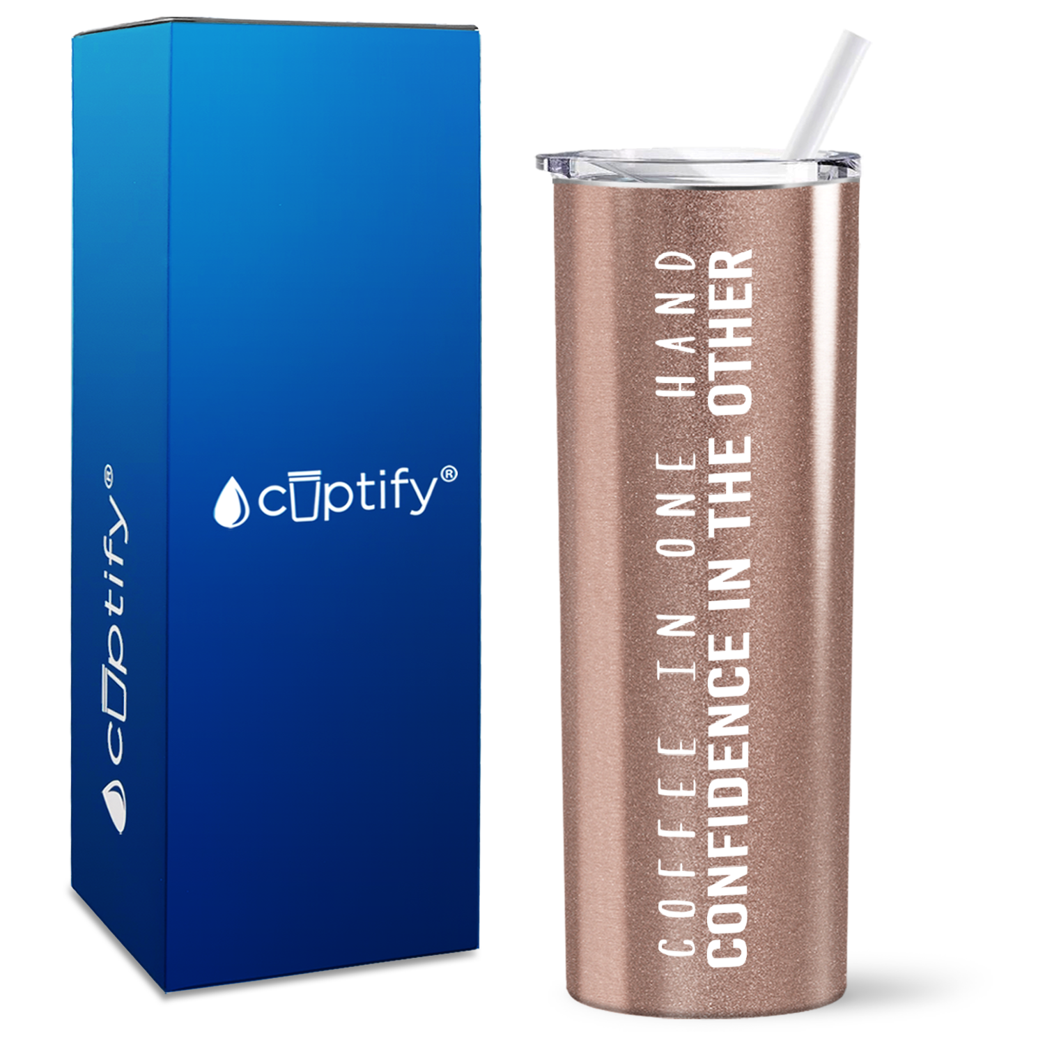 Coffee in One Hand on 20oz Skinny Tumbler