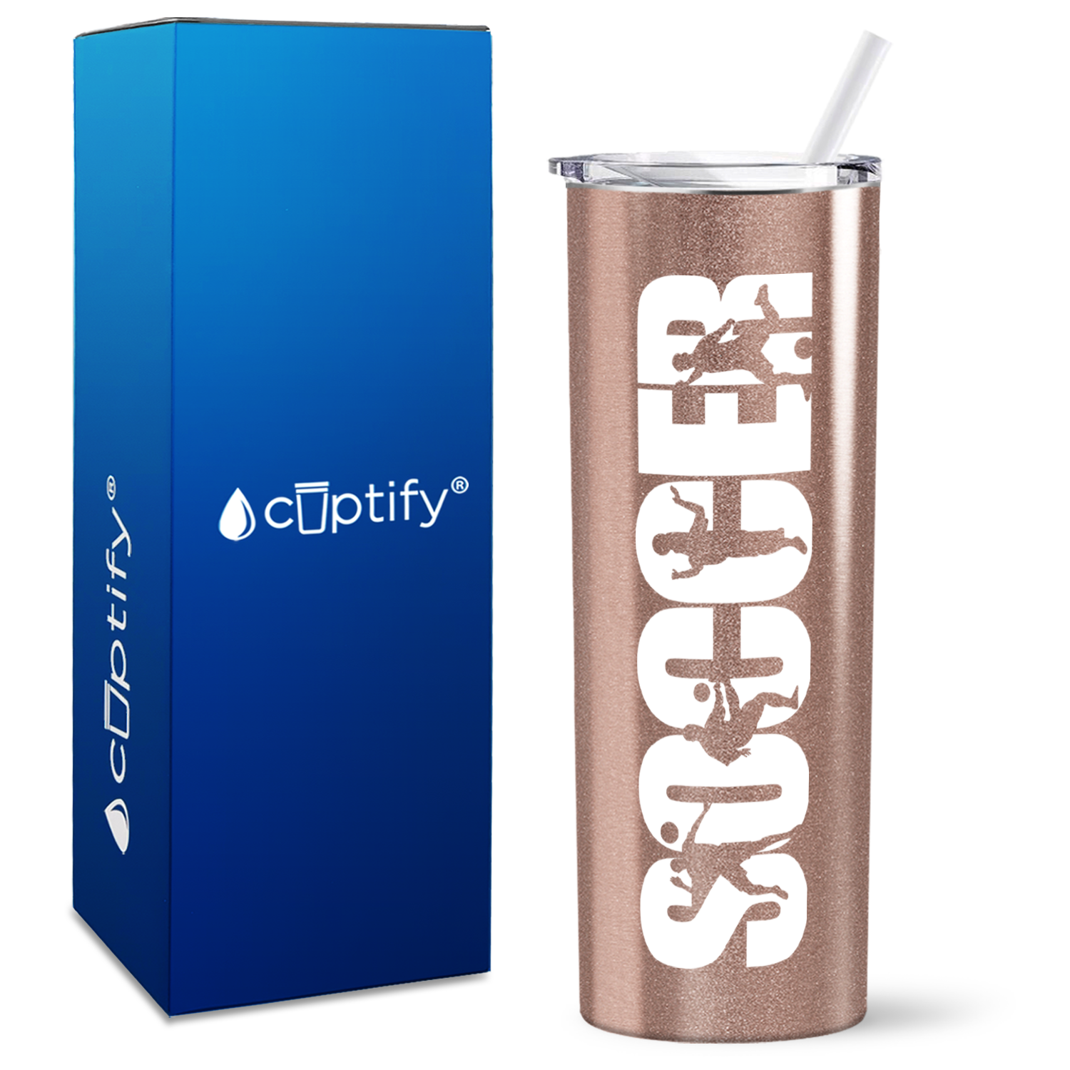 Soccer Players on 20oz Skinny Tumbler