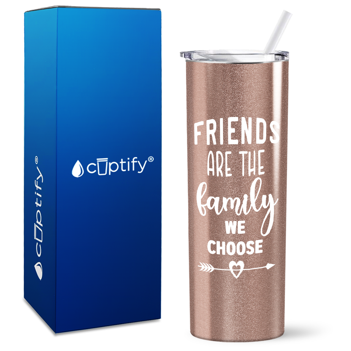 Friends are the Family on 20oz Skinny Tumbler
