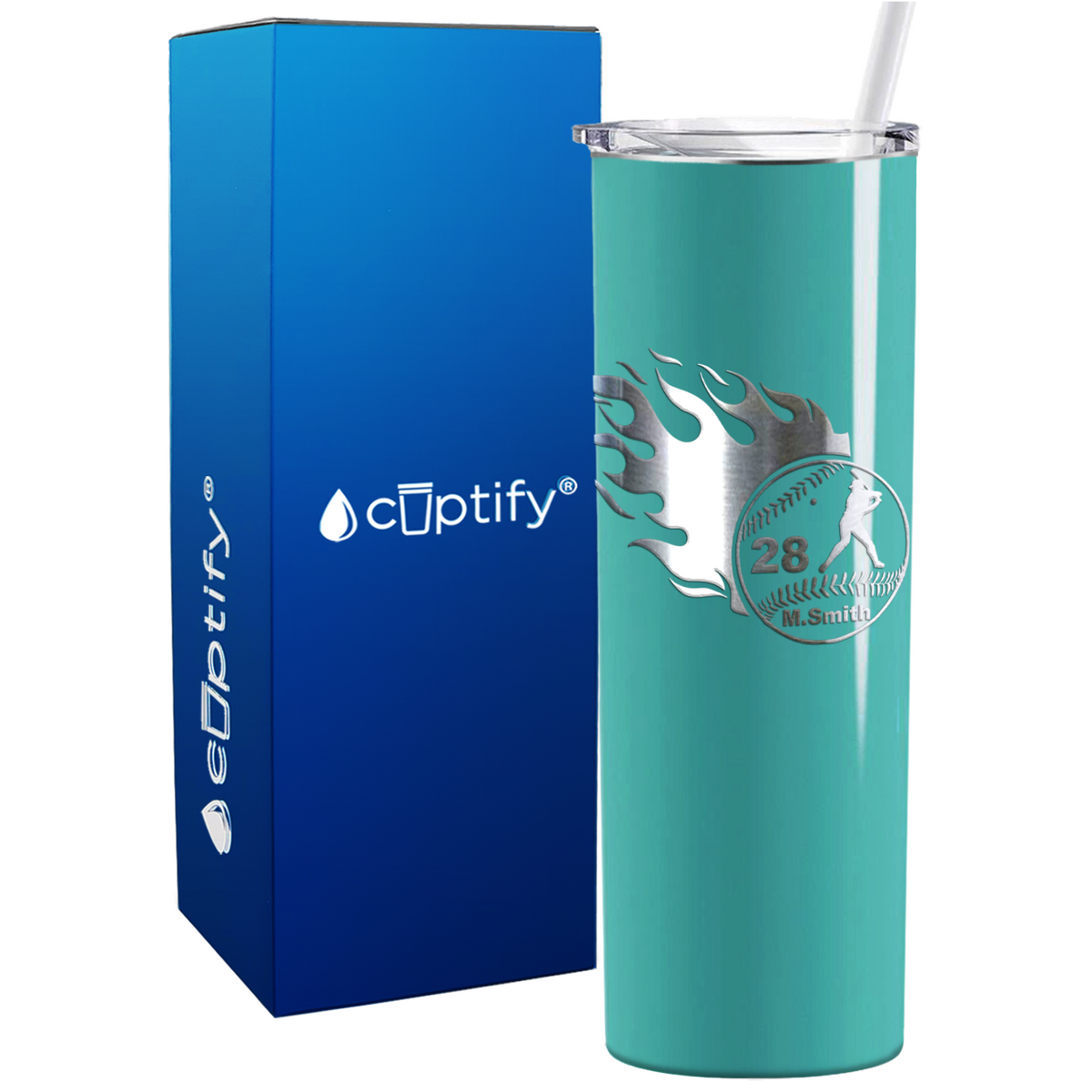 Baseball Personalized 20oz Skinny Tumbler