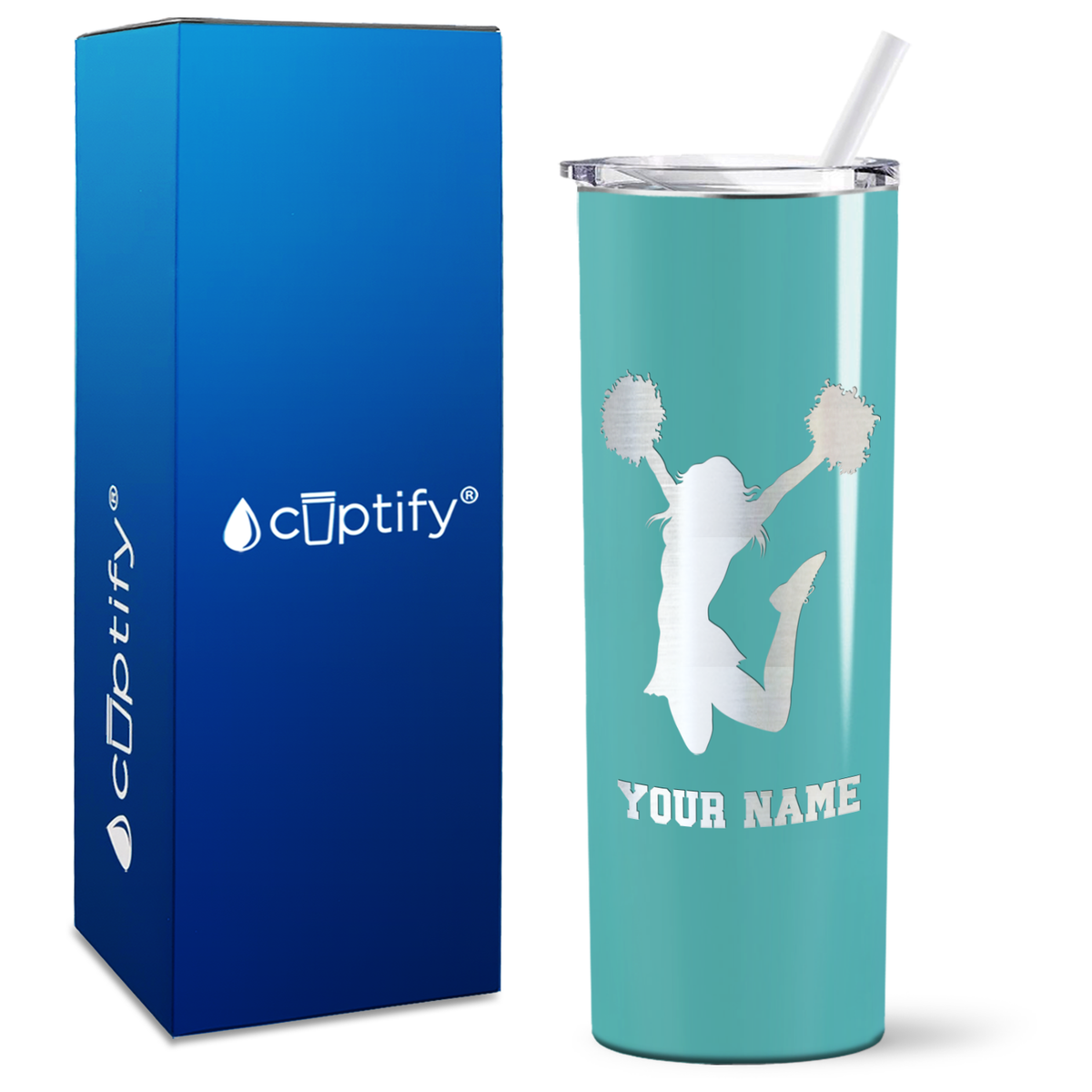 Personalized Cheerleader on 20oz Skinny Tumbler