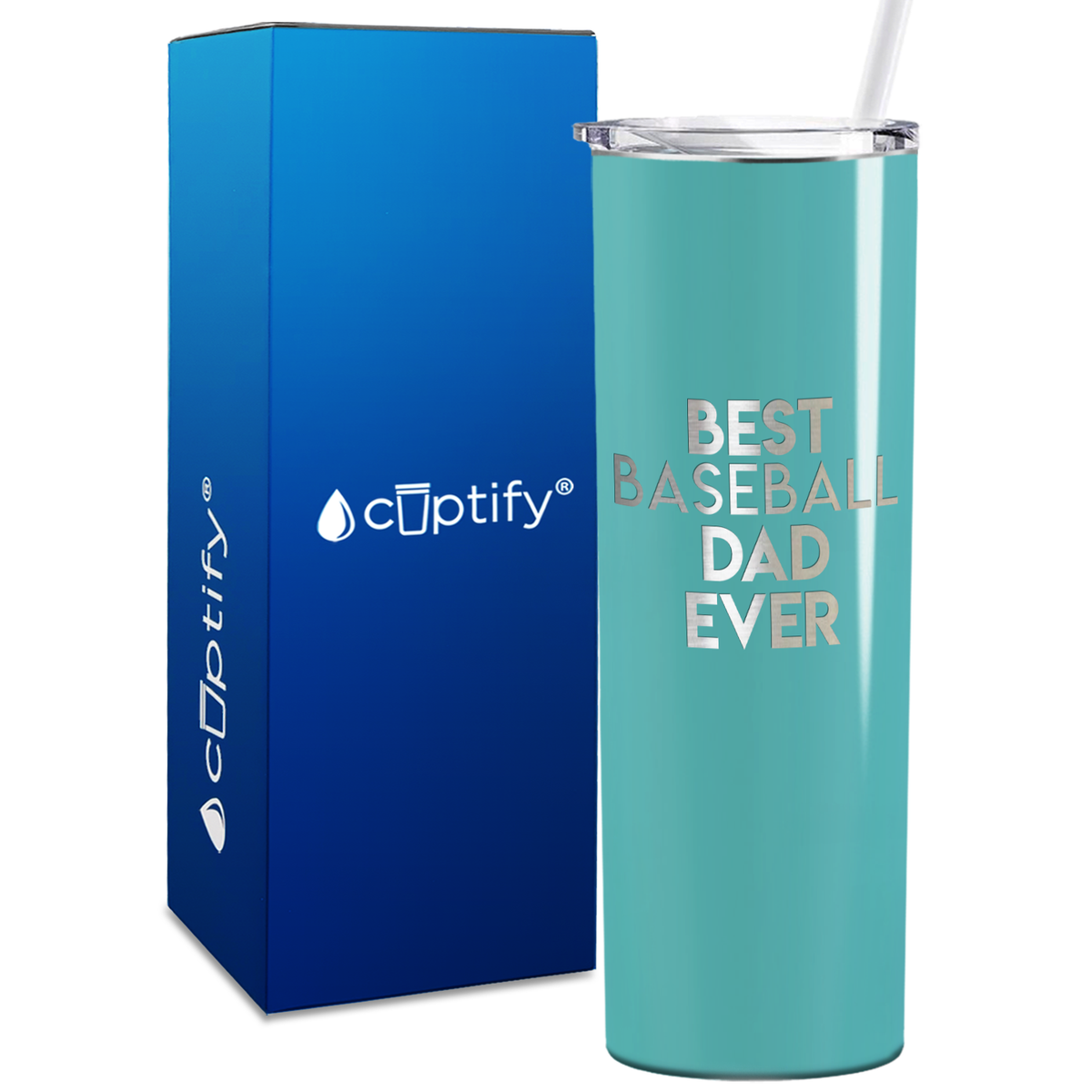 Best Baseball Dad Ever 20oz Skinny Tumbler