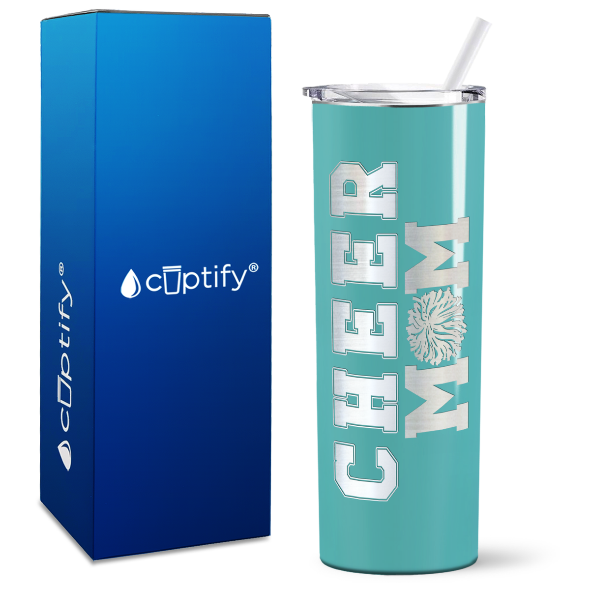 Cheer Mom on 20oz Skinny Tumbler