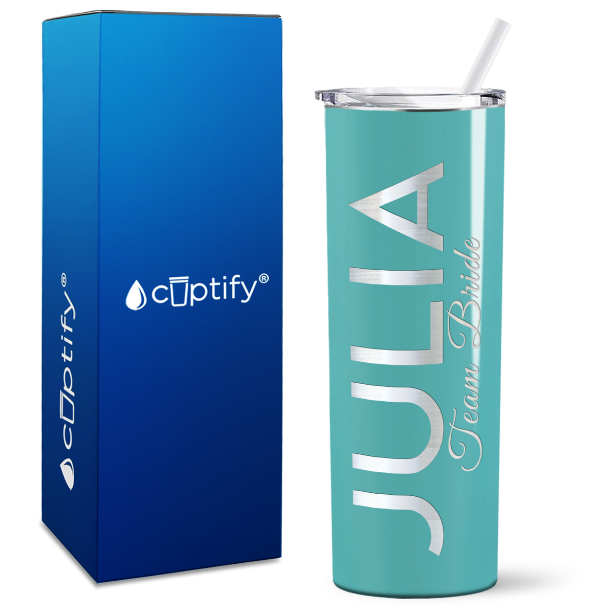 Personalized Team Bride on 20oz Skinny Tumbler