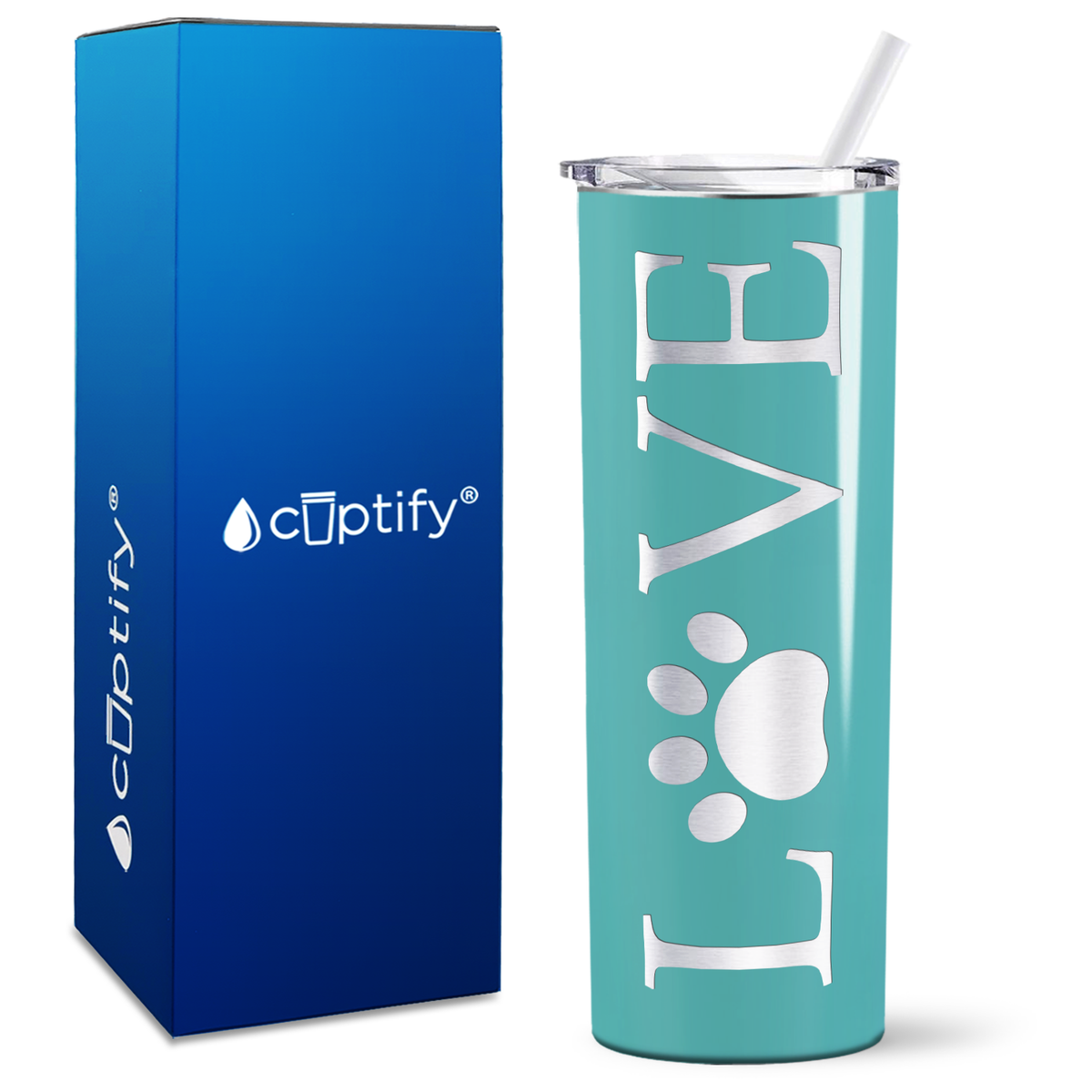 LOVE Dog on 20oz Skinny Tumbler