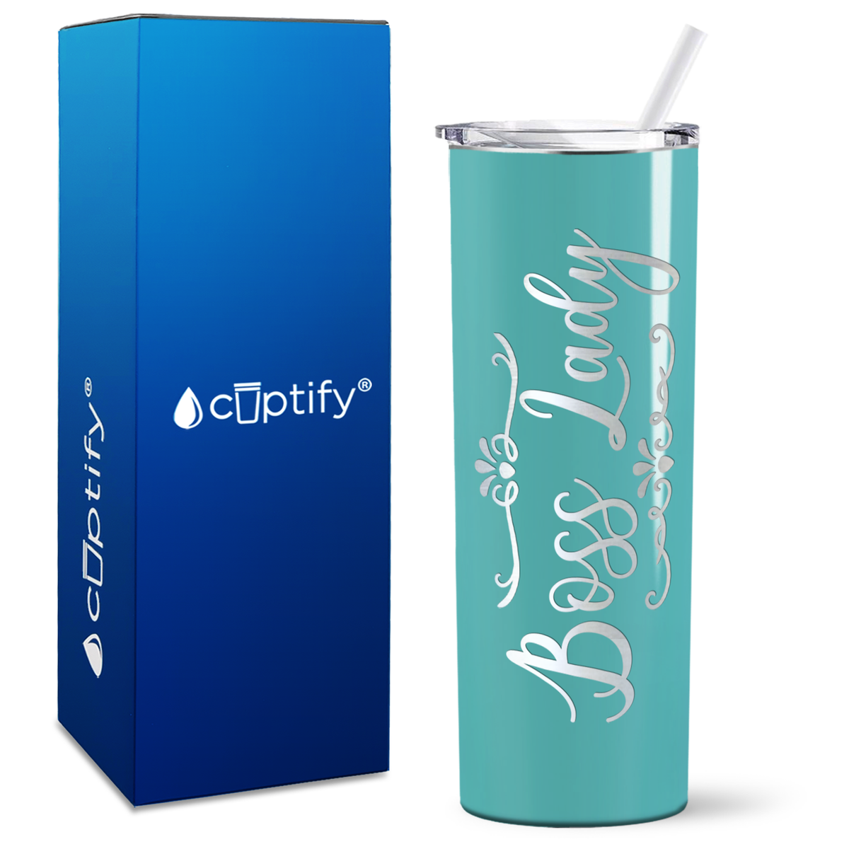 Boss Lady on Skinny 20oz Tumbler