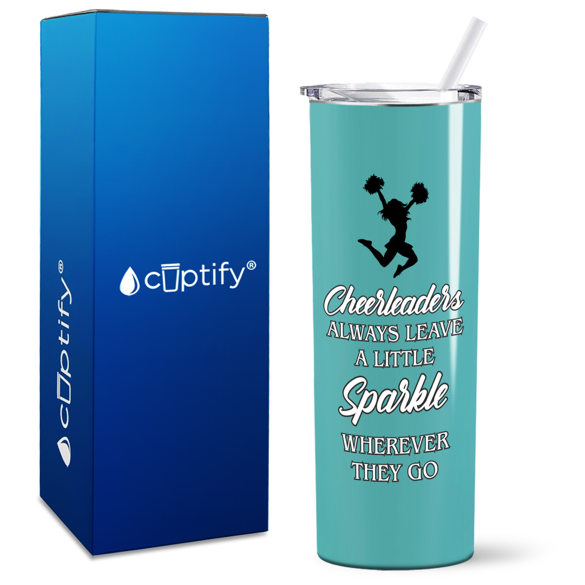 Cheerleaders Always Leave a Little Sparkle on 20oz Skinny Tumbler