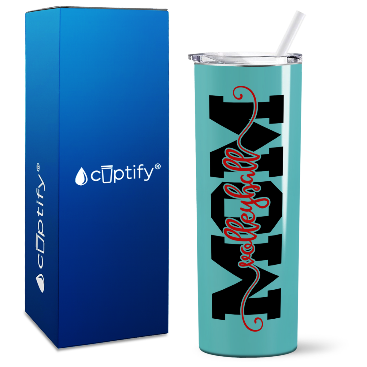 Volleyball Mom Swish on 20oz Skinny Tumbler