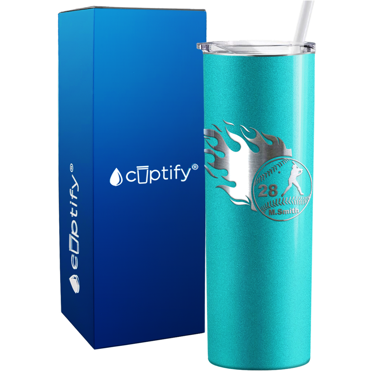 Baseball Personalized 20oz Skinny Tumbler