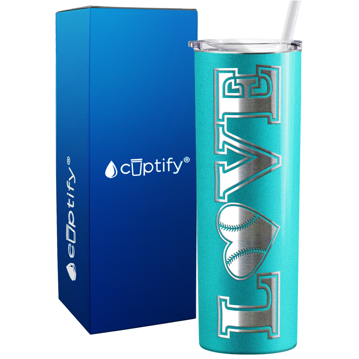 Baseball Heart Love 20oz Skinny Tumbler