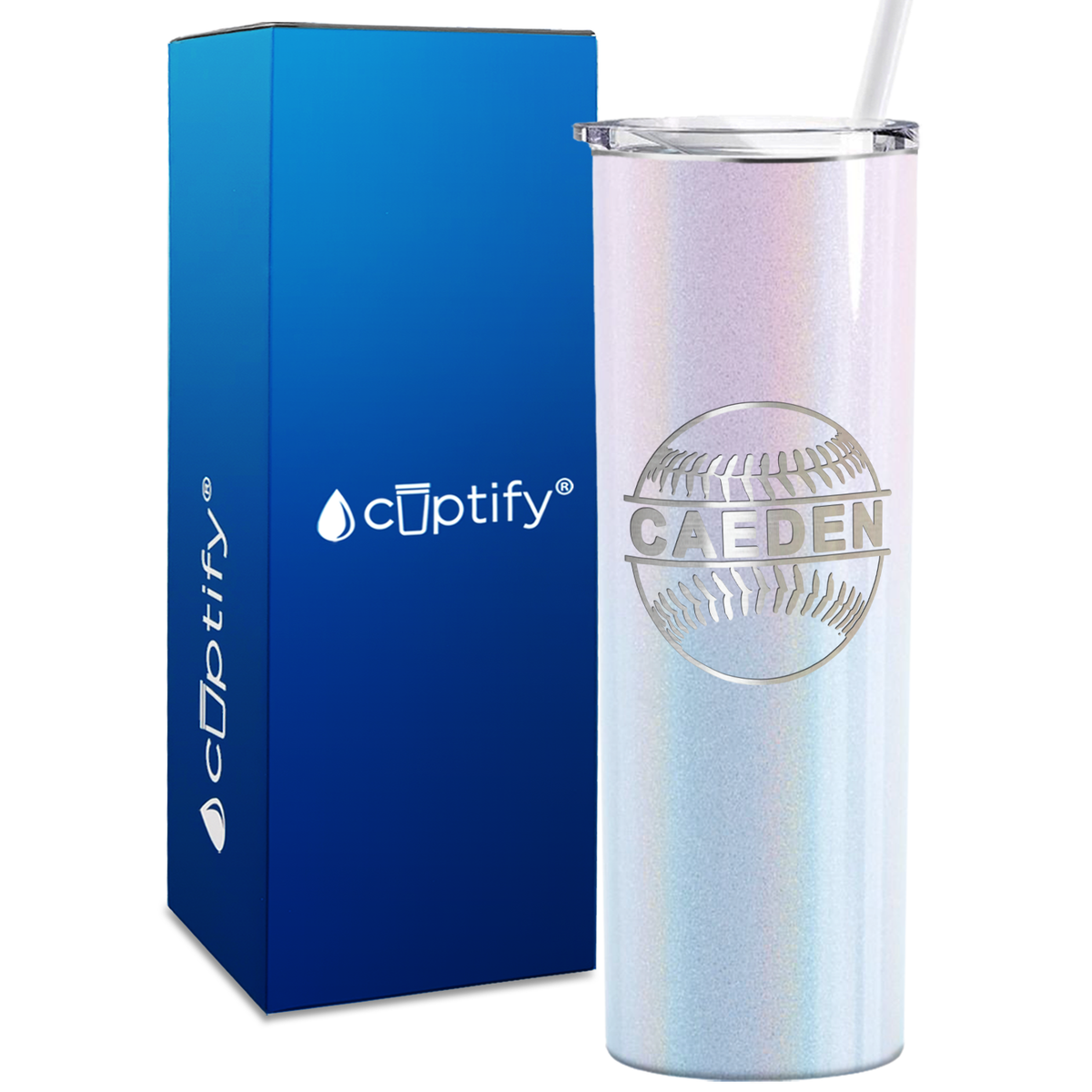 Blue Baseball Personalized Design 20oz Skinny Tumbler