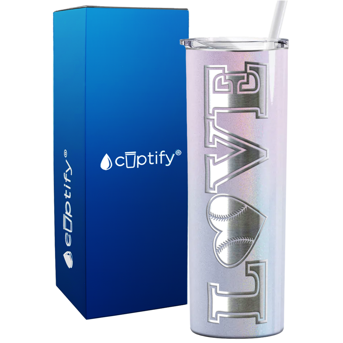 Baseball Heart Love 20oz Skinny Tumbler