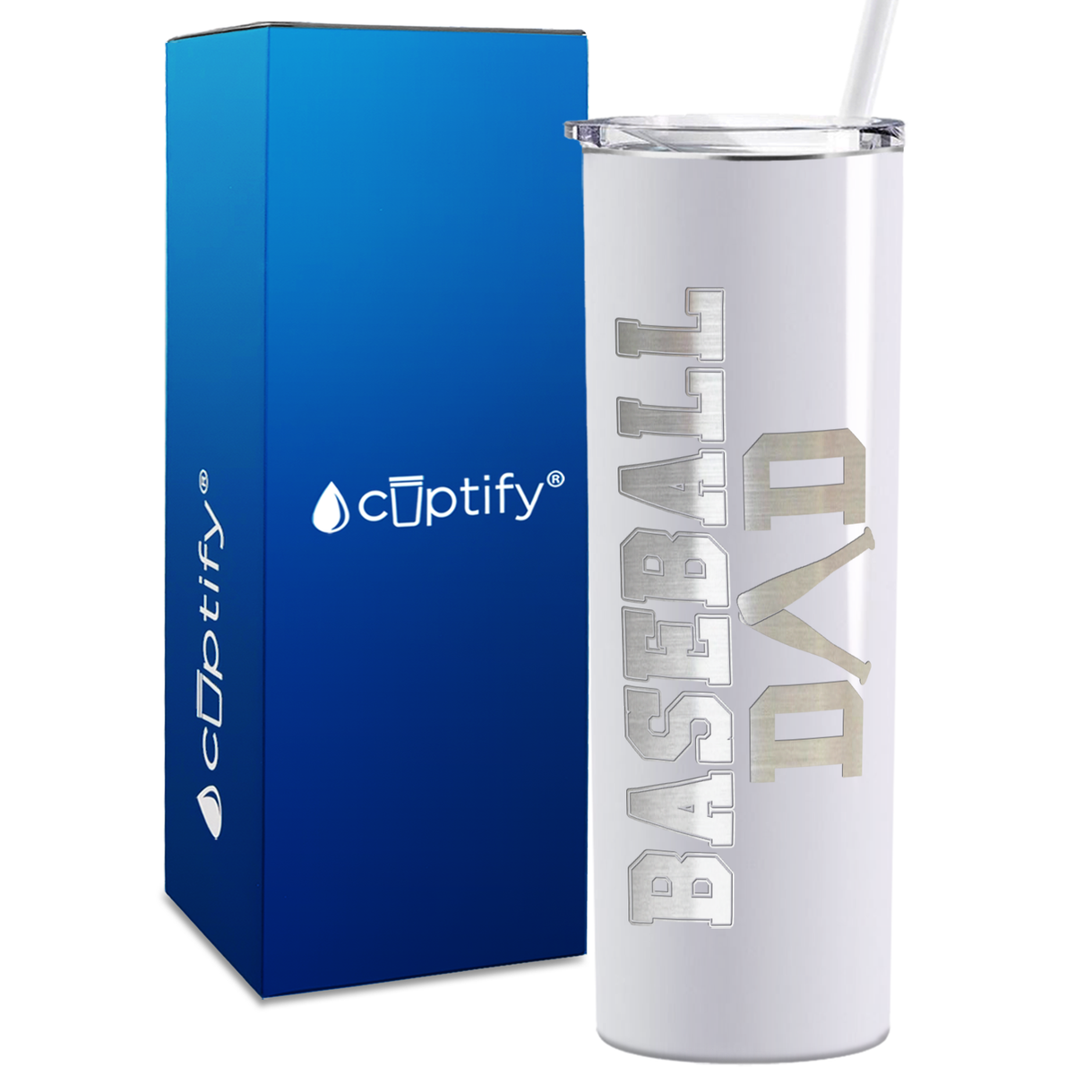 Baseball Dad Bats 20oz Skinny Tumbler