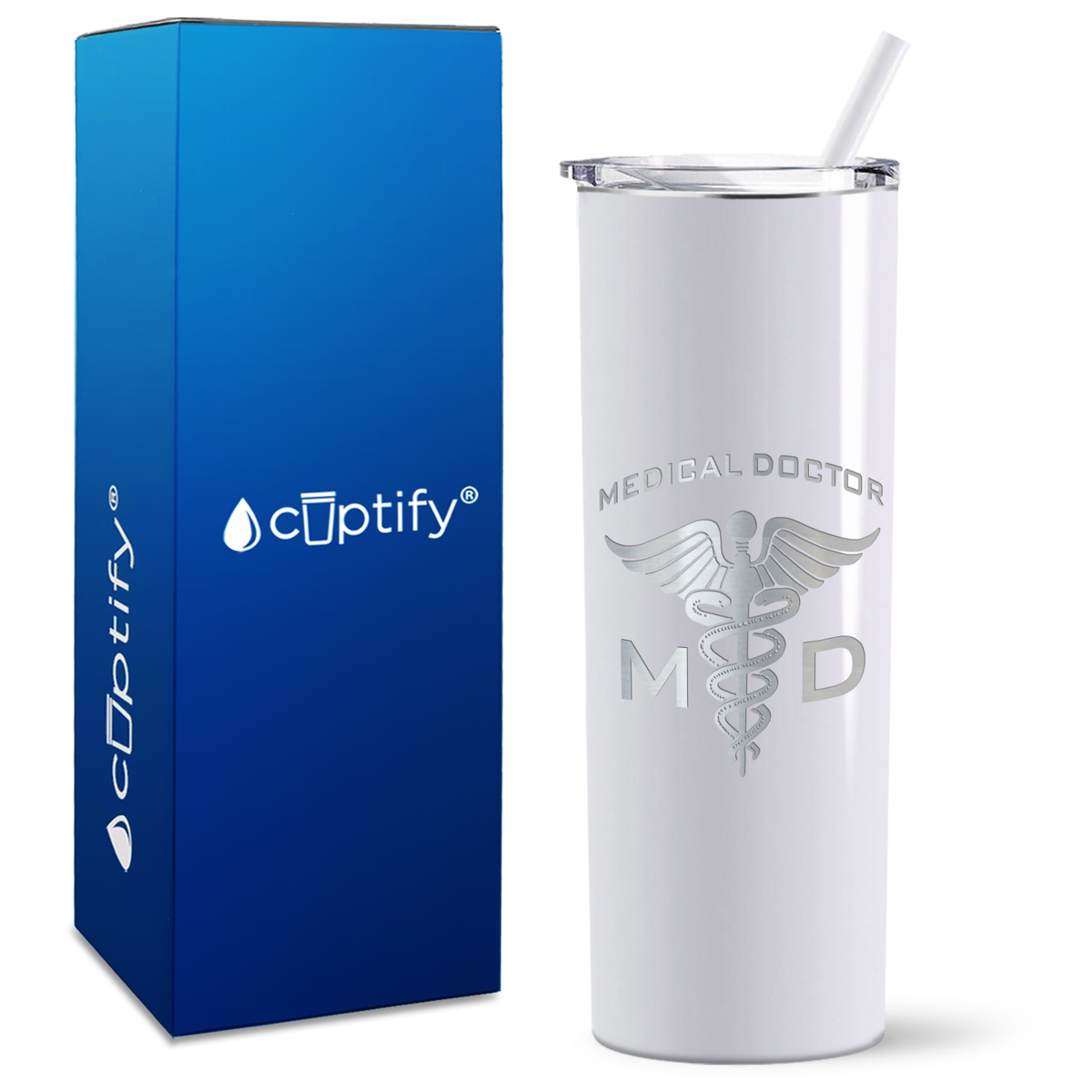 MD Medical Doctor on 20oz Skinny Tumbler