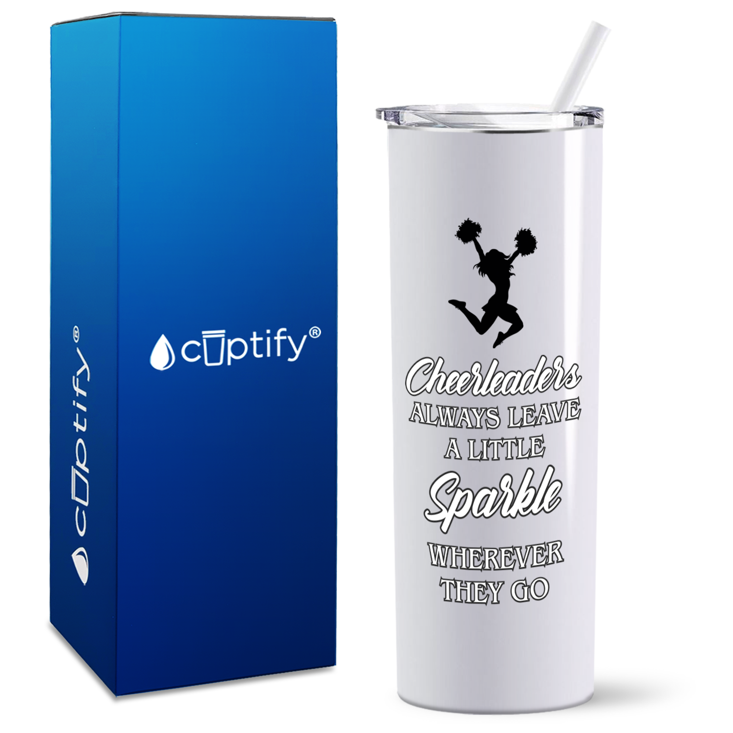 Cheerleaders Always Leave a Little Sparkle on 20oz Skinny Tumbler