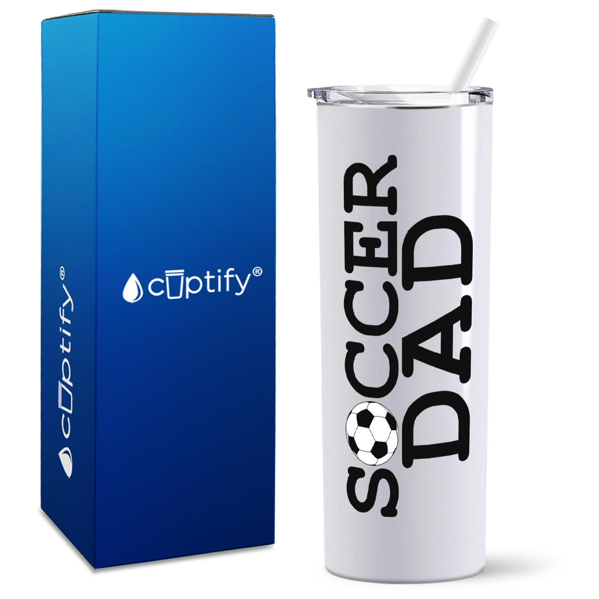 Soccer Ball Dad on 20oz Skinny Tumbler