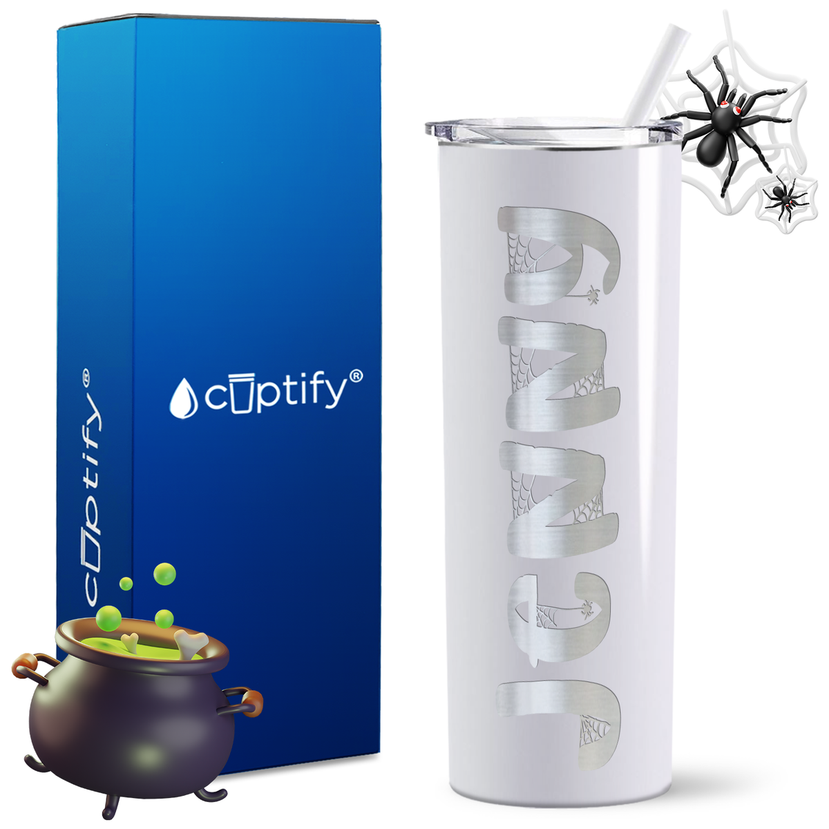 Personalized Spooky Style on 20oz 20oz Skinny - Halloween Tumbler