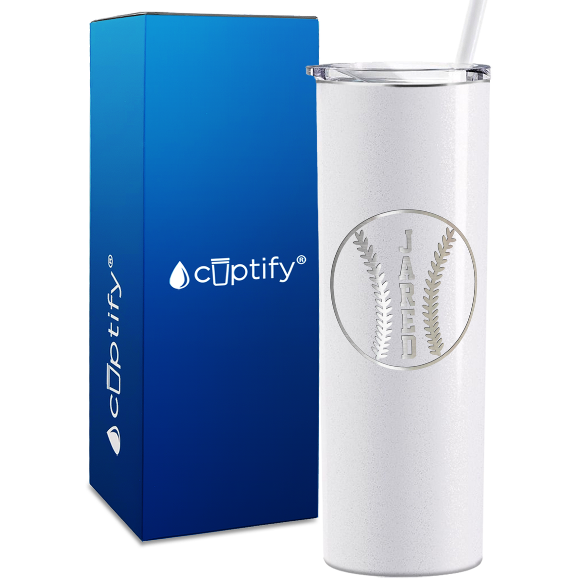 Red Baseball Personalized Design 20oz Skinny Tumbler