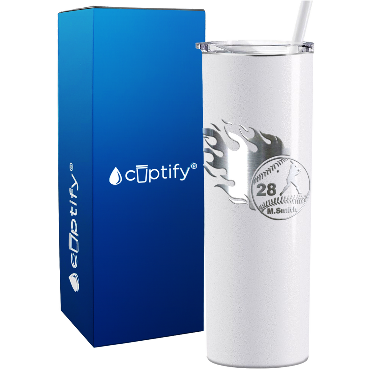 Baseball Personalized 20oz Skinny Tumbler