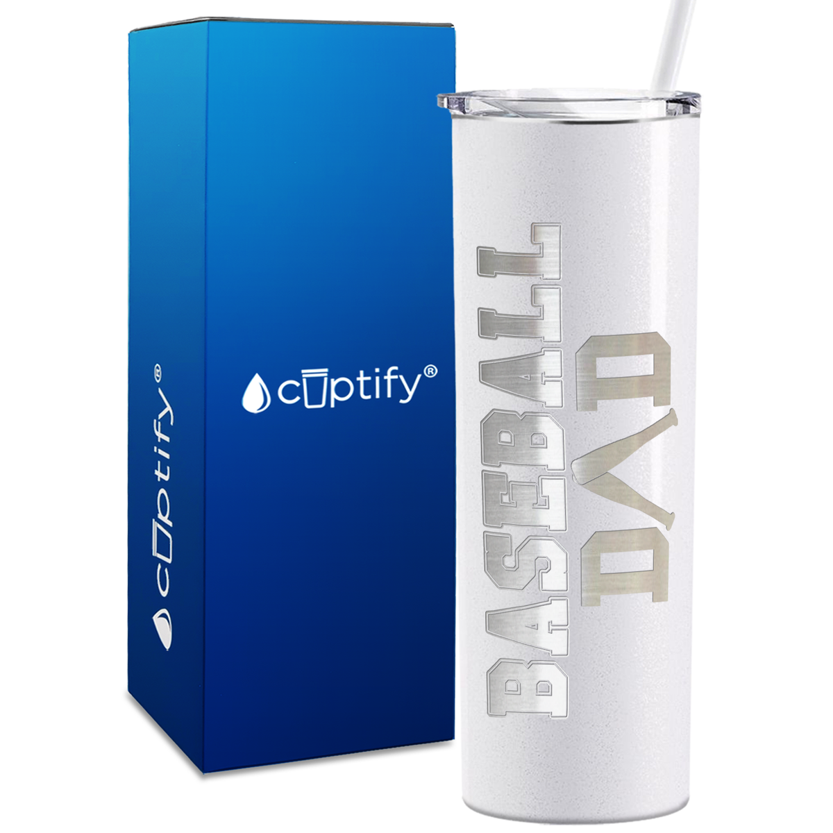 Baseball Dad Bats 20oz Skinny Tumbler