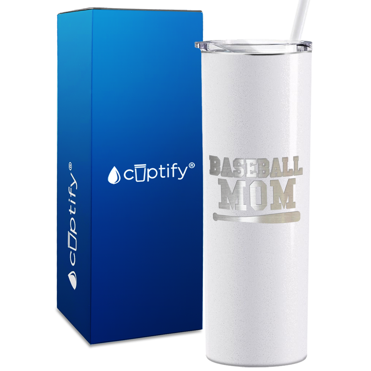 Baseball Mom Bat 20oz Skinny Tumbler