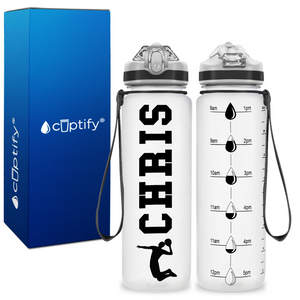 Personalized Male Volleyball Player on 20 oz Motivational Tracking Water Bottle