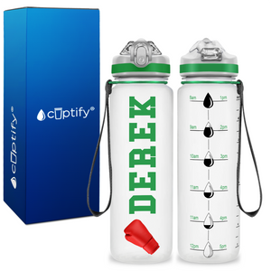 Personalized Boxing on 20 oz Motivational Tracking Water Bottle