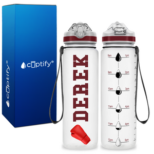 Personalized Boxing on 20 oz Motivational Tracking Water Bottle