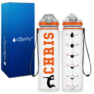 Personalized Male Volleyball Player on 20 oz Motivational Tracking Water Bottle
