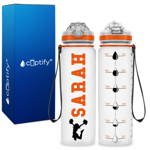Personalized Cheerleader on 20 oz Motivational Tracking Water Bottle