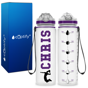 Personalized Male Volleyball Player on 20 oz Motivational Tracking Water Bottle