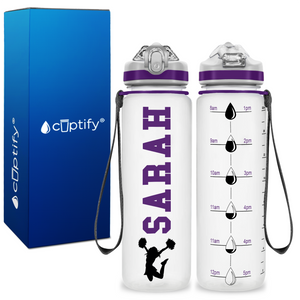 Personalized Cheerleader on 20 oz Motivational Tracking Water Bottle