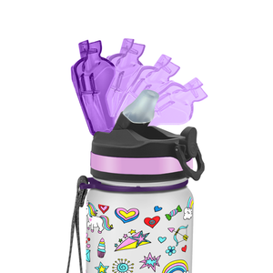 Unicorns Hearts and Rainbows Personalized Kids Bottle with Straw 20oz Tritan™ Water Bottle