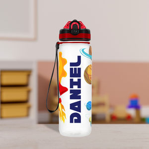 Rocket in Space Personalized Kids Bottle with Straw 20oz Tritan™ Water Bottle
