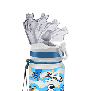 Rockets and Astronauts Personalized Kids Bottle with Straw 20oz Tritan™ Water Bottle