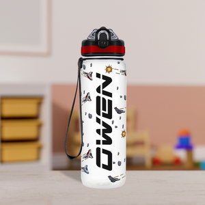 Space Fighter Ships Personalized Kids Bottle with Straw 20oz Tritan™ Water Bottle