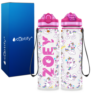 Happy Unicorn Personalized Kids Bottle with Straw 20oz Tritan™ Water Bottle