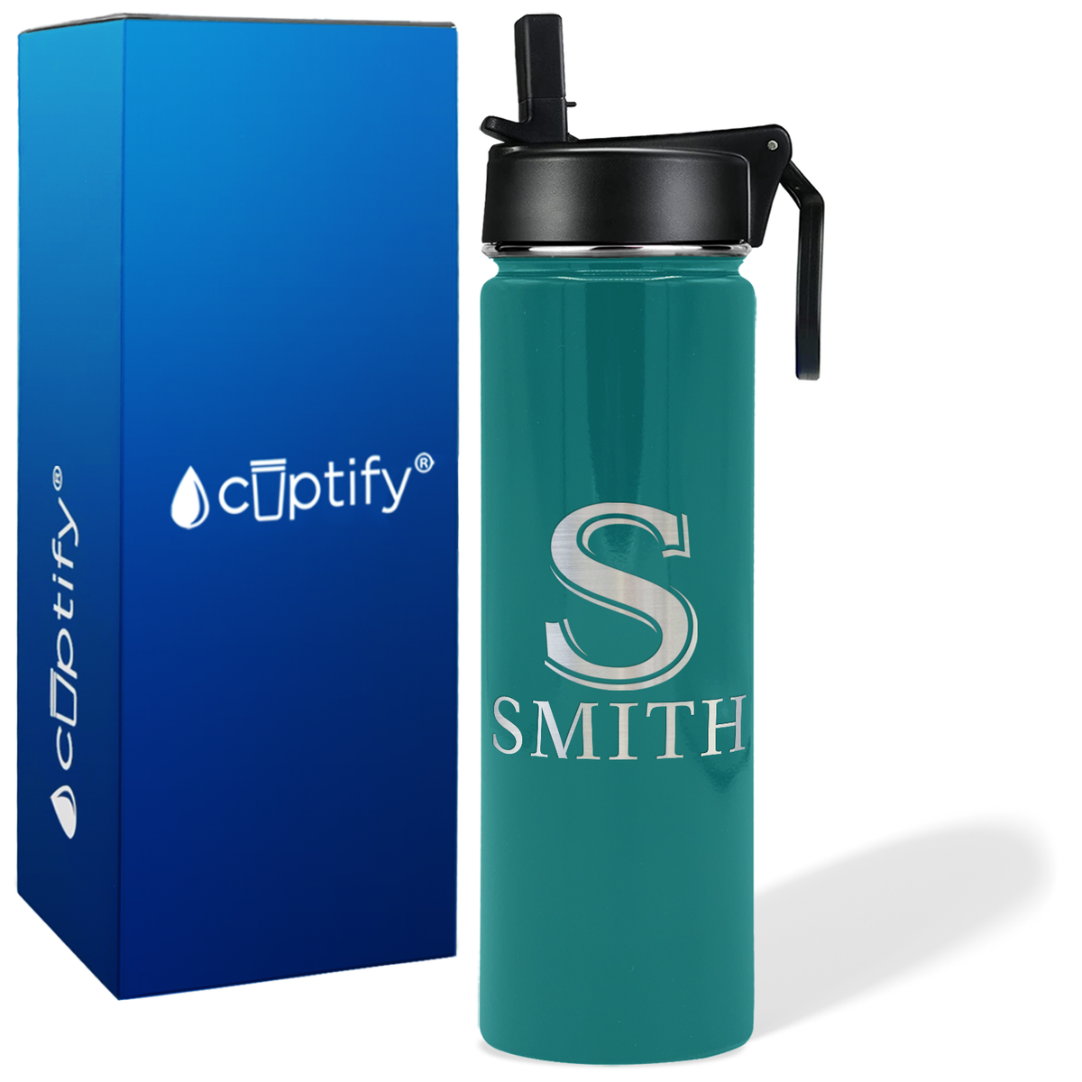 Personalized Monogram Initial and Name on 24oz Wide Mouth Bottle